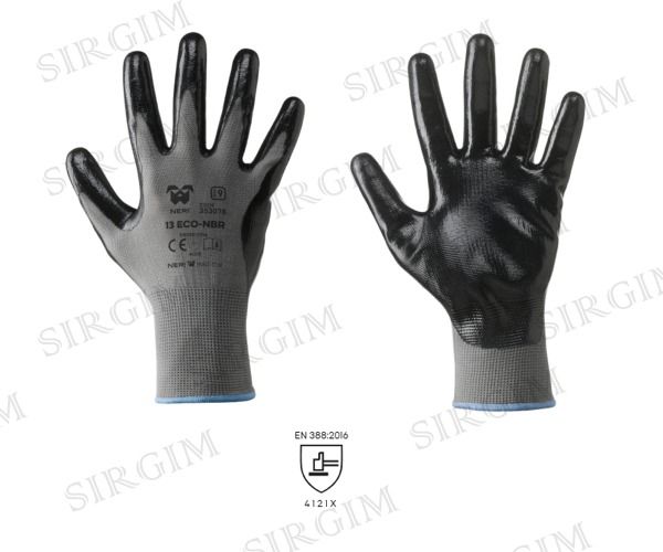 Guanto a filo continuo 353078 100% poliestere / nitrile 13 ECO-NBR NERO  4121X