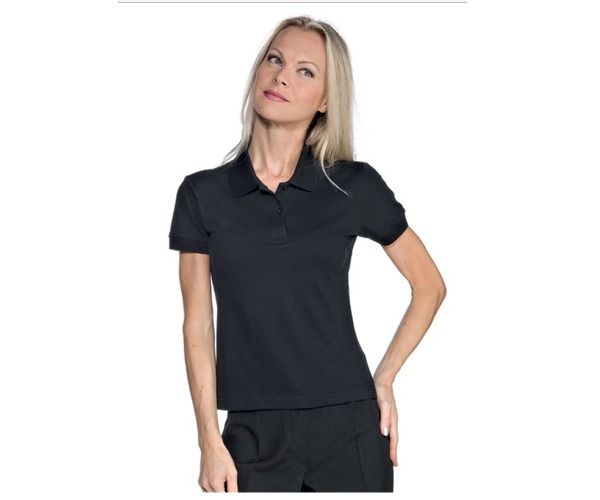 polo ISACCO manica corta donna stretch NERO 97 cotone 3 spandex 200 gr