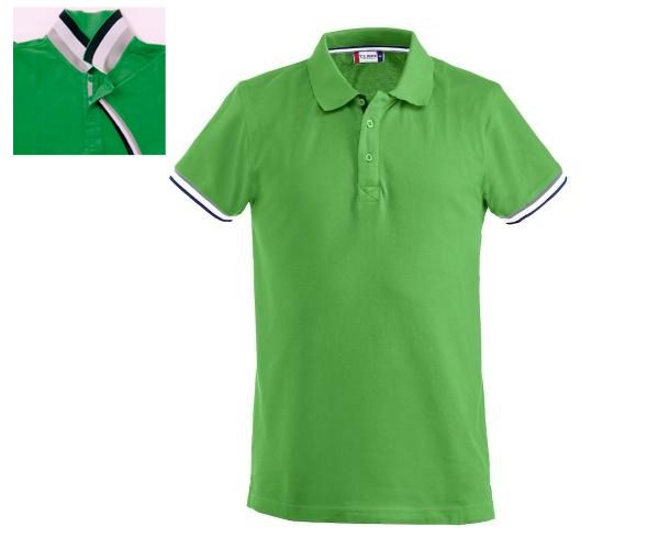 Polo CLIQUE NEWTON Uomo 100% cotone piquet 190 gr manica corta tre bottoni. Colletto reverse