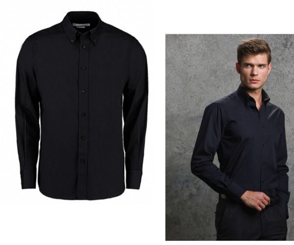 Camicia LS City Business NERA KUSTOM KIT UOMO 120-125g 100% cotone facile da stirare