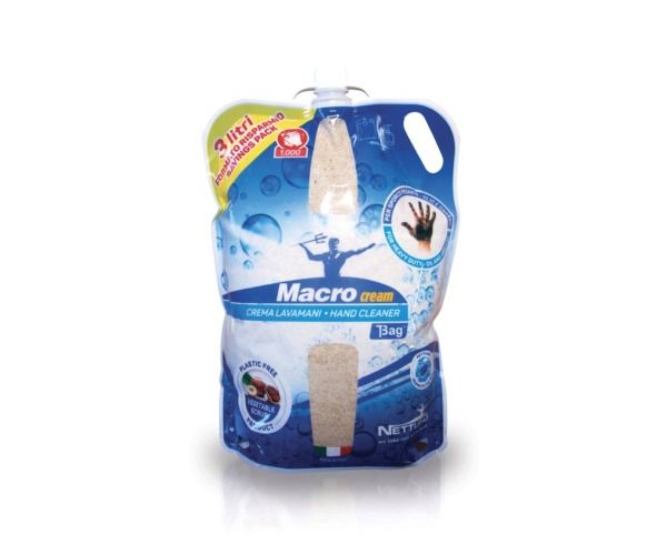 Crema pasta lavamani con microgranuli VEGETALI NETTUNO MACROCREAM RICARICA SACCHETTO 3000 ml