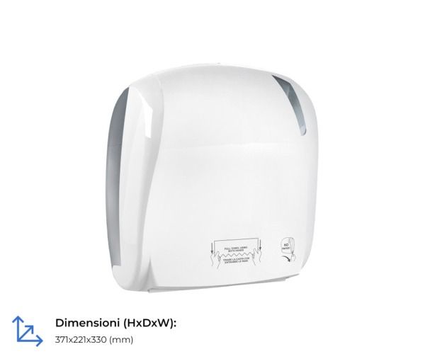 Dispenser per rotoli asciugamano a taglio automatico colore BIANCO