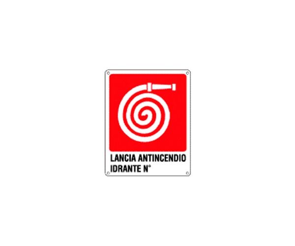 Cartello antincendio lancia Cartello LANCIA ANTINCENDIO IDRANTE N. 20177Y Alluminio 7/10 400x500 mm