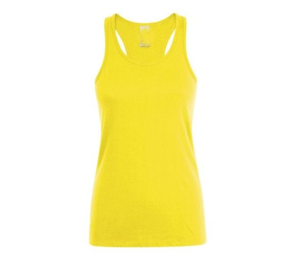 Canotta DONNA giallo fluo cotone dorso incrociato taglia M