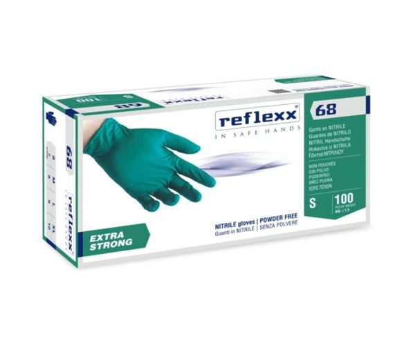 REFLEXX 68 100 pz NITRILE SENZA POLVERE VERDE Peso 6,0 gr - Spess. 0,12 mm