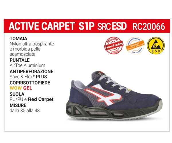 Calzature U-Power ACTIVE CARPET ESD S1P SRC