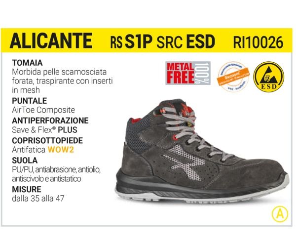 Calzature U-Power ALICANTE RS ESD S1P SRC