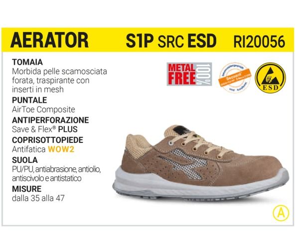 Calzature U-Power AERATOR ESD S1P SRC