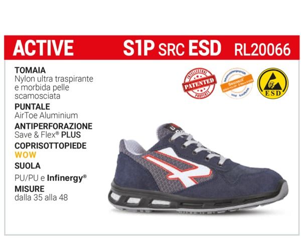 Calzature U-Power ACTIVE ESD S1P SRC