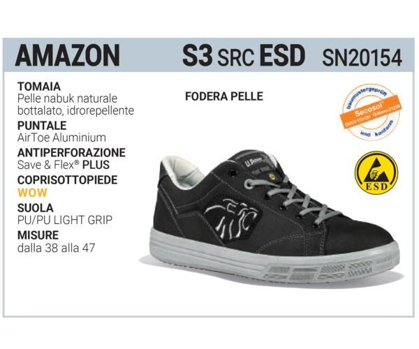 Calzature U-Power AMAZON ESD S3 SRC