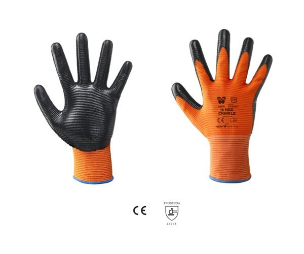 Guanto a filo continuo calibro 13 in poliestere nitrile 16 NBR CRINKLE 4121X